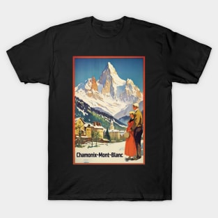 Chamonix, Mont Blan, Ski Poster T-Shirt